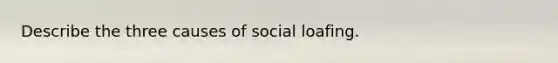 Describe the three causes of social loafing.