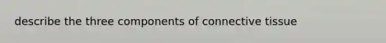 describe the three components of connective tissue