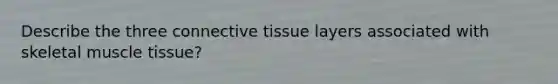 Describe the three connective tissue layers associated with skeletal muscle tissue?