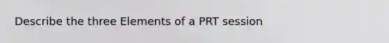 Describe the three Elements of a PRT session