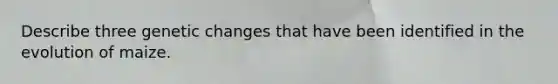 Describe three genetic changes that have been identified in the evolution of maize.
