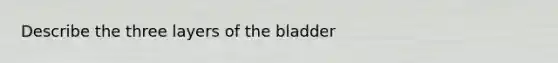 Describe the three layers of the bladder