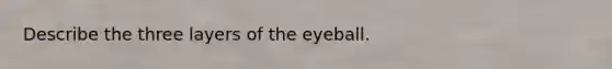 Describe the three layers of the eyeball.