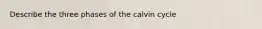 Describe the three phases of the calvin cycle