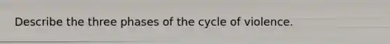 Describe the three phases of the cycle of violence.