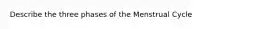 Describe the three phases of the Menstrual Cycle