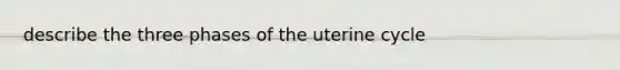 describe the three phases of the uterine cycle