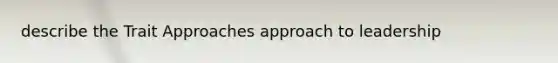 describe the Trait Approaches approach to leadership