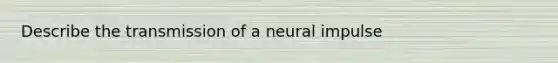 Describe the transmission of a neural impulse