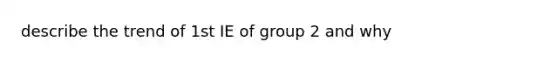 describe the trend of 1st IE of group 2 and why