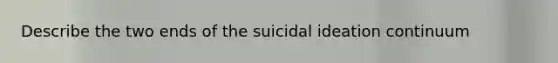 Describe the two ends of the suicidal ideation continuum