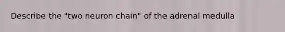 Describe the "two neuron chain" of the adrenal medulla