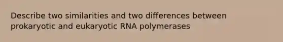 Describe two similarities and two differences between prokaryotic and eukaryotic RNA polymerases