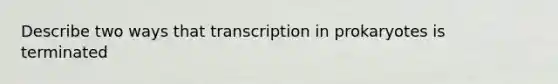 Describe two ways that transcription in prokaryotes is terminated