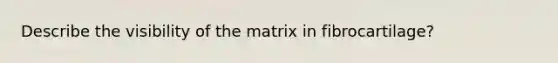 Describe the visibility of the matrix in fibrocartilage?