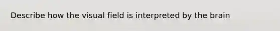 Describe how the visual field is interpreted by the brain