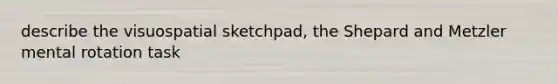 describe the visuospatial sketchpad, the Shepard and Metzler mental rotation task