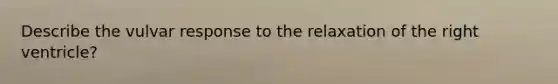 Describe the vulvar response to the relaxation of the right ventricle?