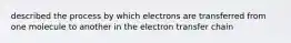 described the process by which electrons are transferred from one molecule to another in the electron transfer chain