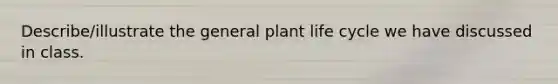 Describe/illustrate the general plant life cycle we have discussed in class.