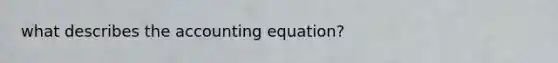 what describes the accounting equation?