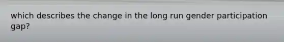 which describes the change in the long run gender participation gap?