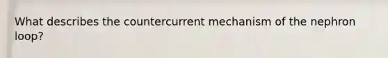 What describes the countercurrent mechanism of the nephron loop?