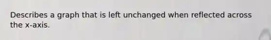 Describes a graph that is left unchanged when reflected across the x-axis.