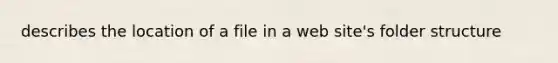 describes the location of a file in a web site's folder structure