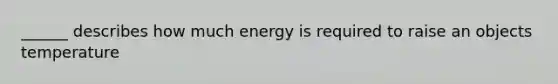 ______ describes how much energy is required to raise an objects temperature