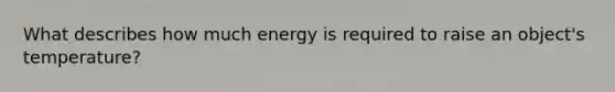 What describes how much energy is required to raise an object's temperature?