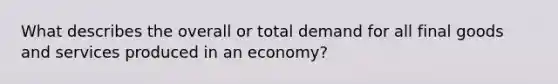 What describes the overall or total demand for all final goods and services produced in an economy?