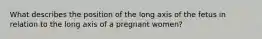 What describes the position of the long axis of the fetus in relation to the long axis of a pregnant women?