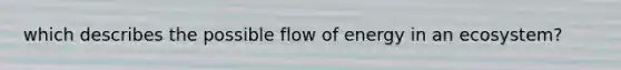 which describes the possible flow of energy in an ecosystem?