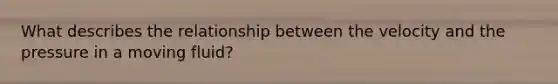 What describes the relationship between the velocity and the pressure in a moving fluid?