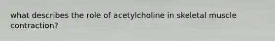 what describes the role of acetylcholine in skeletal muscle contraction?