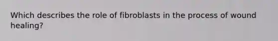 Which describes the role of fibroblasts in the process of wound healing?