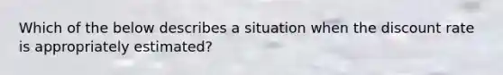Which of the below describes a situation when the discount rate is appropriately estimated?