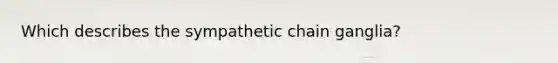 Which describes the sympathetic chain ganglia?