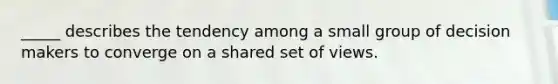 _____ describes the tendency among a small group of decision makers to converge on a shared set of views.