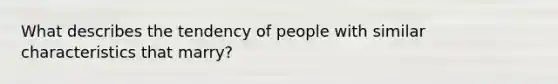 What describes the tendency of people with similar characteristics that marry?