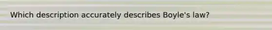 Which description accurately describes Boyle's law?