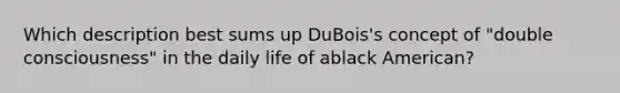 Which description best sums up DuBois's concept of "double consciousness" in the daily life of ablack American?