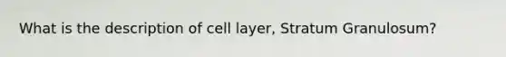 What is the description of cell layer, Stratum Granulosum?