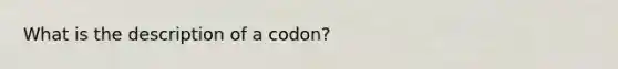 What is the description of a codon?