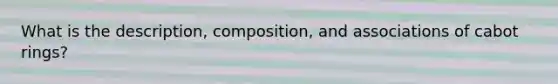 What is the description, composition, and associations of cabot rings?