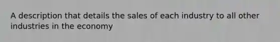 A description that details the sales of each industry to all other industries in the economy