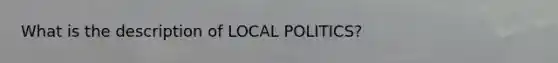 What is the description of LOCAL POLITICS?