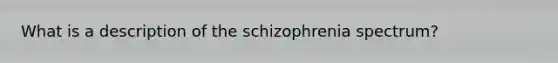 What is a description of the schizophrenia spectrum?