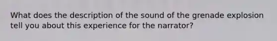 What does the description of the sound of the grenade explosion tell you about this experience for the narrator?